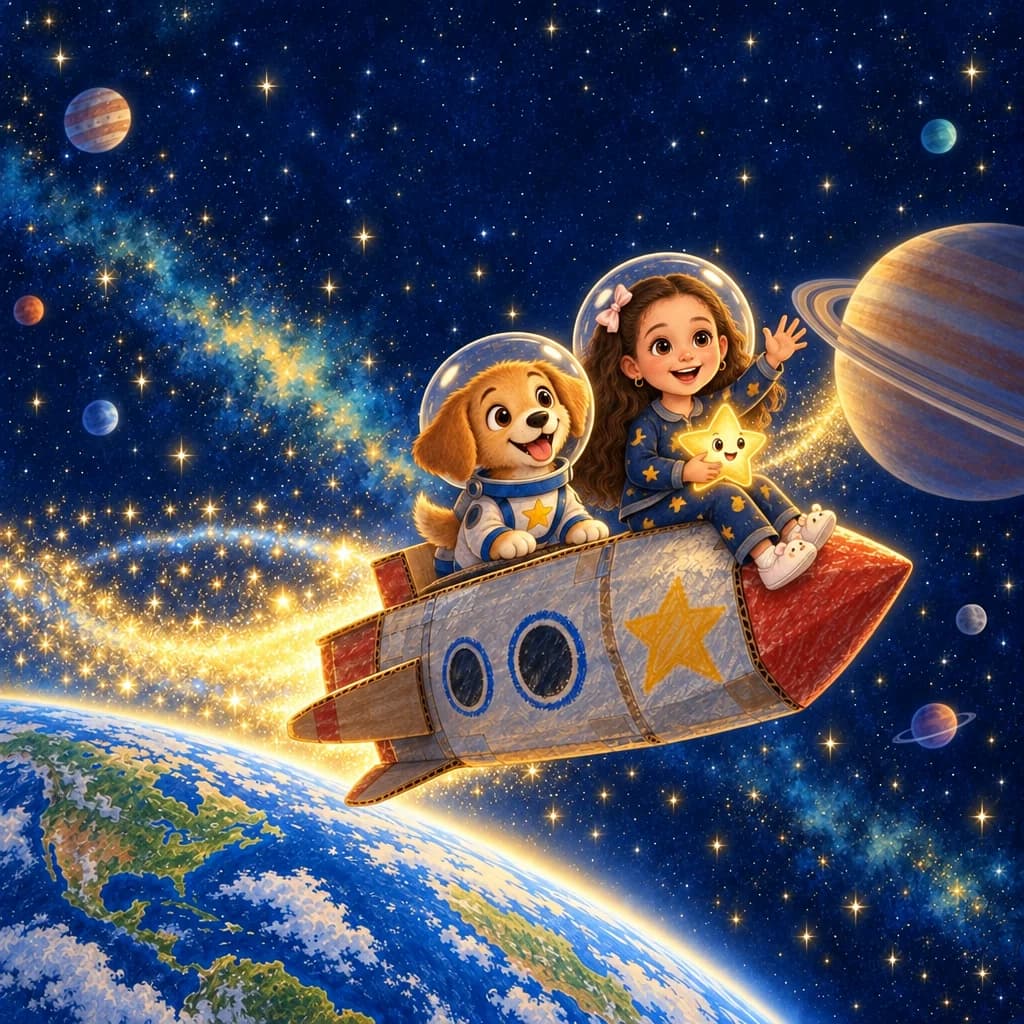 Cuento personalizado La estrella perdida: portada de ejemplo
