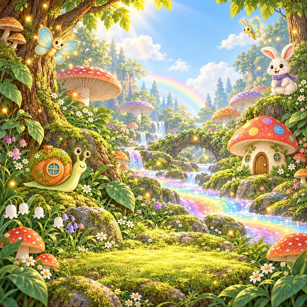 Portada del cuento personalizado El bosque de los hongos gigantes